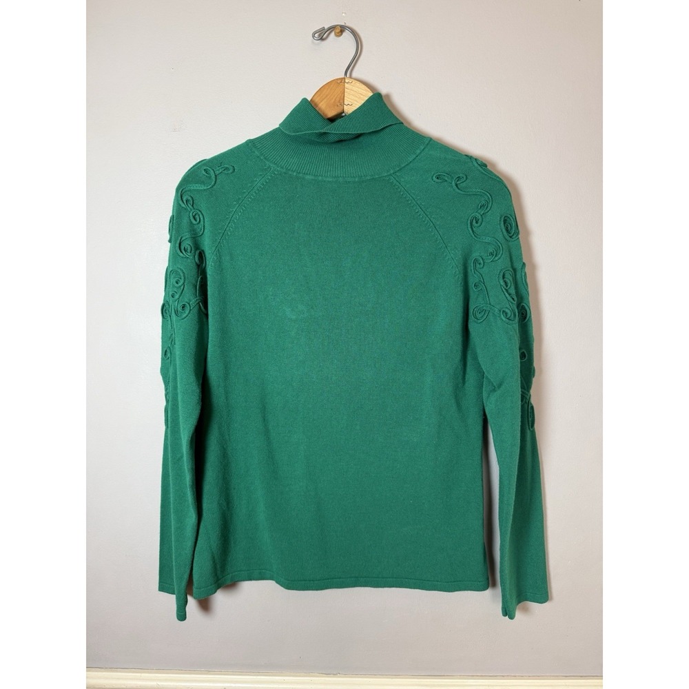 Women's Green Christina Turtleneck Sweater Pullover long sleeve size Smallโ